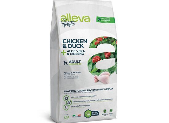 Alleva HOLISTIC CHICKEN & DUCK ADULT MEDIUM DOG ALOE VERA