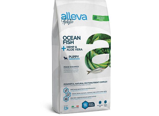 Alleva HOLISTIC OCEAN FISH PUPPY MEDIUM DOG HEMP & ALOE VERA