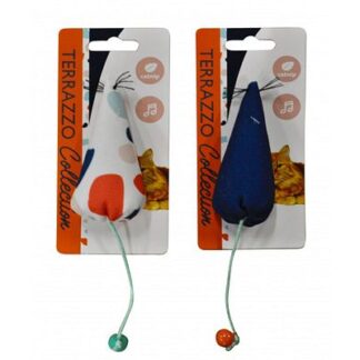 Terrazzo Collection Fabric Ποντικάκι με Catnip & Κουδουνάκι