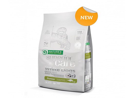 Nature's Protection WHITE DOGS JUNIOR SMALL AND MINI BREED WHITE FISH GRAIN FREE