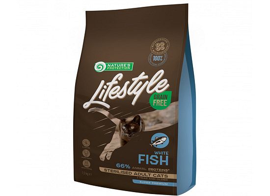 Nature's Protection LifeStyle STERILISED ADULT CAT WHITE FISH GRAIN FREE