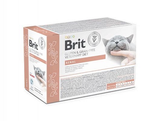 Brit Vetenirary Diets Grain Free Cat Fillets in Gravy Renal Φακελάκια