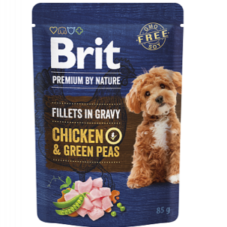 BRIT BY NATURE Dog Pouches Fillets in Gravy