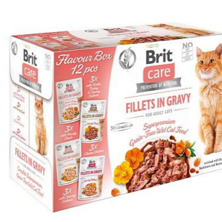 BRIT CARE Cat Pouches Fillets in Gravy Flavour Box
