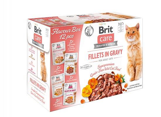 BRIT CARE Cat Pouches Fillets in Gravy Flavour Box