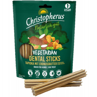 Christopherus Dog Dental Stick Vegetarian Tapioca with Peanut Butter