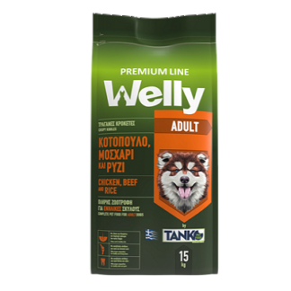 Welly Welly Premium Line Adult με κοτόπουλο, μοσχάρι και ρύζι